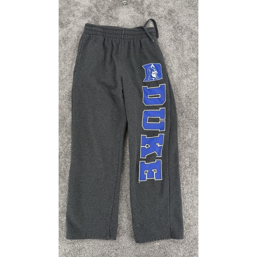 Duke Blue Devils Sweatpants Mens Small Gray Fleece Drawstring Stadium Athletics